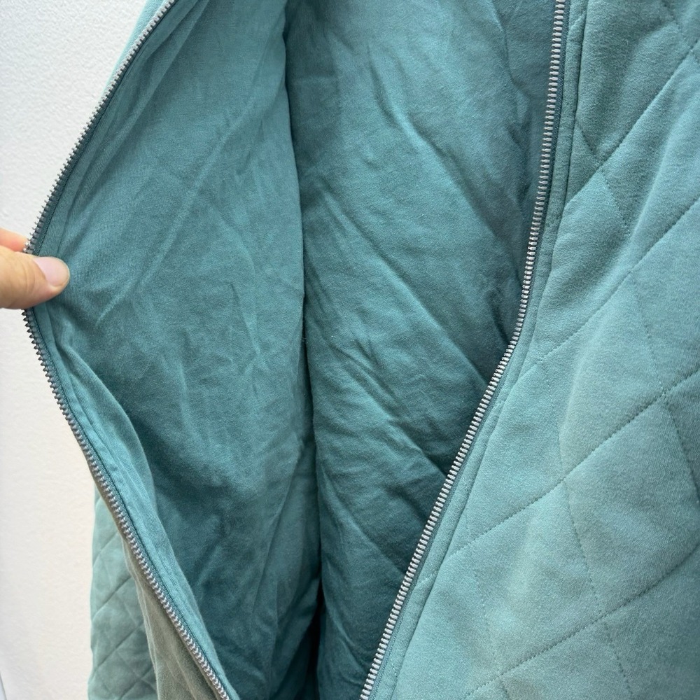 Athleta Retroplush Bomber Jacket Women's XS Green Quilted Relaxed Fit Full Zip - Picture 5 of 7